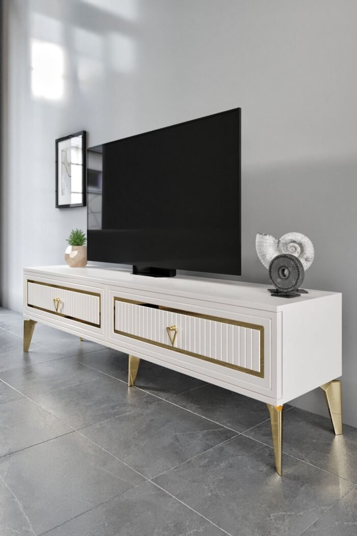 150 CM TREND MDF MEBRAN KAPAK EKRU GOLD - Görsel 2
