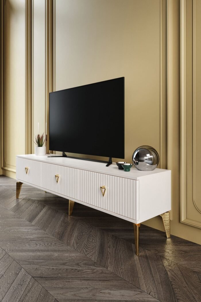 180 CM ZEUGMA MDF MEBRAN KAPAK EKRU GOLD - Görsel 2