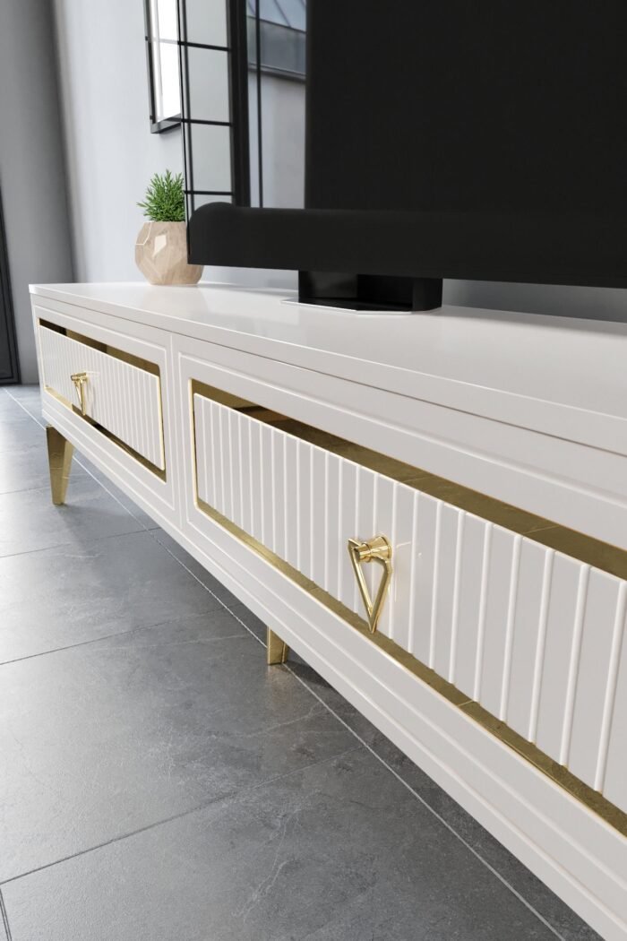 150 CM TREND MDF MEBRAN KAPAK EKRU GOLD - Görsel 3