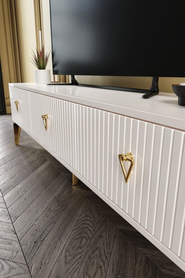 180 CM ZEUGMA MDF MEBRAN KAPAK EKRU GOLD - Görsel 3