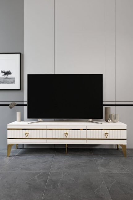 180 CM KORDON MDF MEBRAN KAPAK EKRU GOLD
