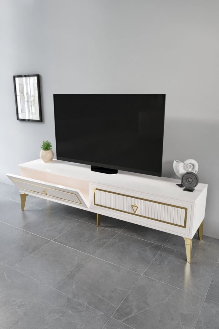 150 CM TREND MDF MEBRAN KAPAK EKRU GOLD - Görsel 4