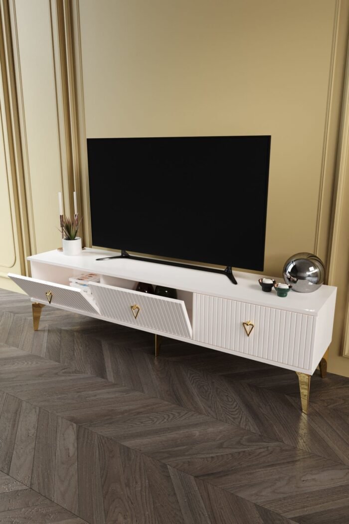 180 CM ZEUGMA MDF MEBRAN KAPAK EKRU GOLD - Görsel 4