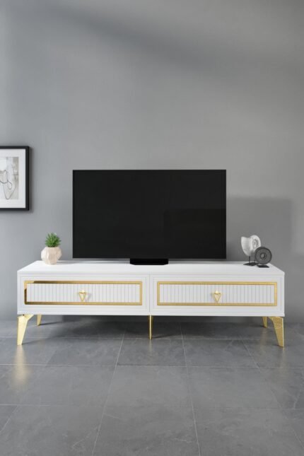 180 CM TREND MDF MEBRAN KAPAK BEYAZ GOLD