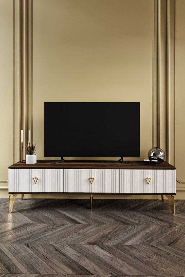150 CM ZEUGMA MDF MEBRAN KAPAK EKRU CEVİZ GOLD