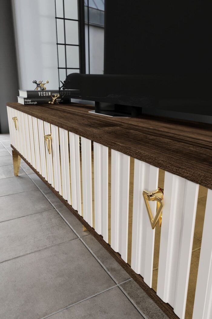 180 CM DUBAİ MDF MEBRAN KAPAK EKRU CEVİZ - Görsel 3