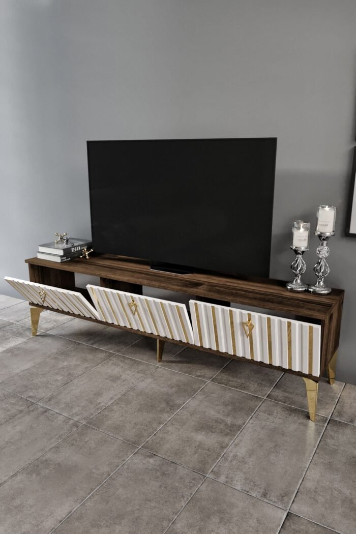 180 CM DUBAİ MDF MEBRAN KAPAK EKRU CEVİZ - Görsel 4