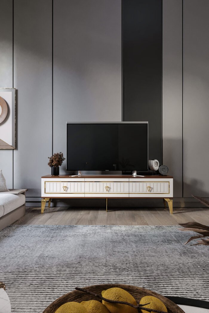 150 Cm Klas Mdf Mebran Kapak Ekru Ceviz Gold - Görsel 3
