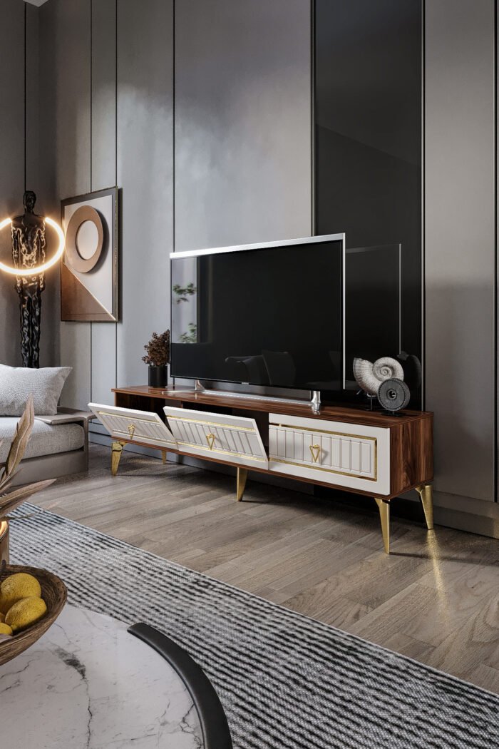 150 Cm Klas Mdf Mebran Kapak Ekru Ceviz Gold - Görsel 4