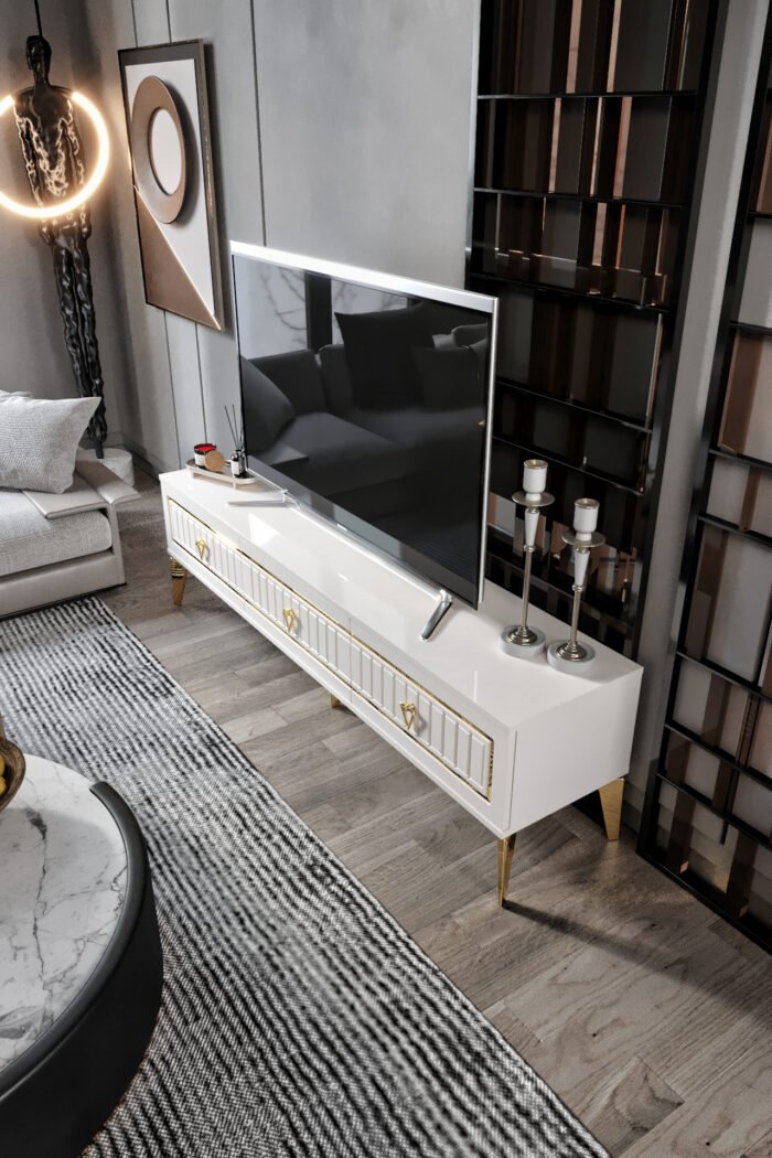 180 Cm Klas Mdf Mebran Kapak Ekru Gold - Görsel 3