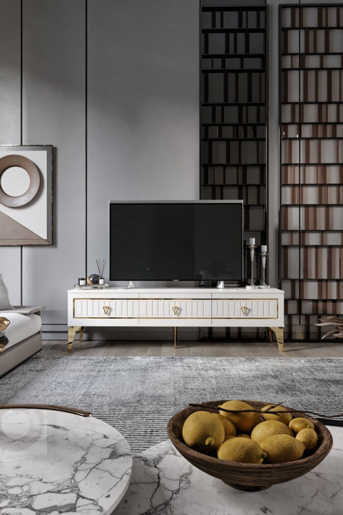 180 Cm Klas Mdf Mebran Kapak Ekru Gold - Görsel 2