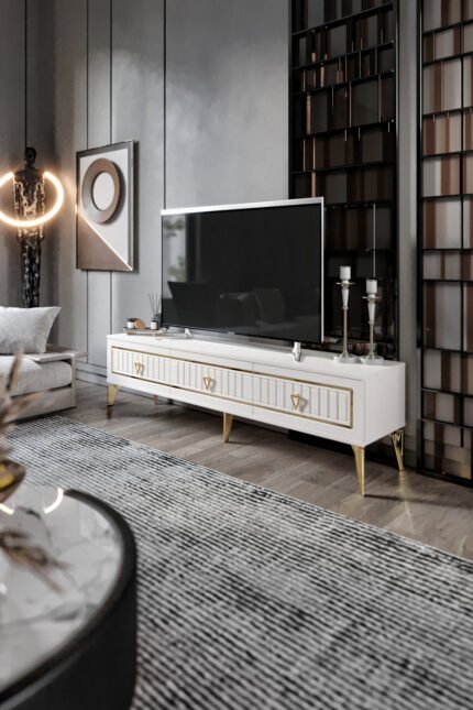 150 Cm Klas Mdf Mebran Kapak Ekru Gold