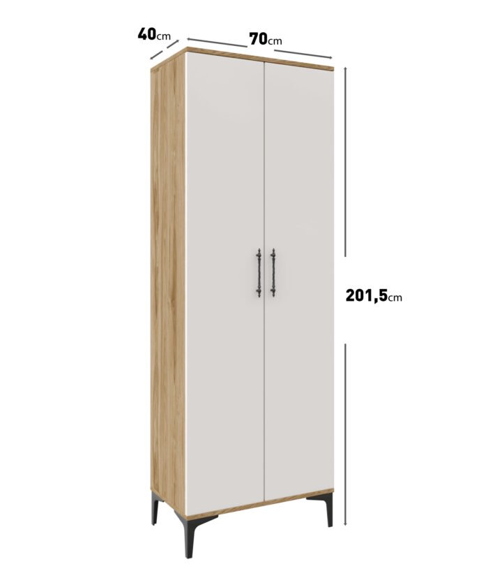 Plain Metal Ayak Metal Kulp Pla2200 Çok Amaçlı Dolap Mutfak Dolabı Banyo Dolabı Ayakkabılık Balkon Dolabı Killer Ekru Ceviz - Görsel 4