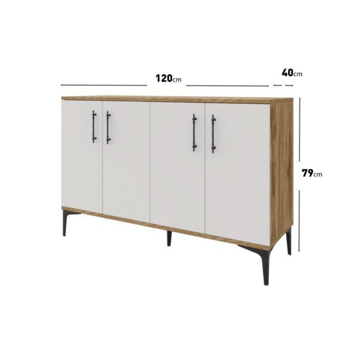Plain Metal Ayak Metal Kulp Pla4120 Konsol Eru Ceviz - Görsel 6