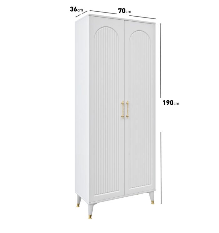 Kale Metal Kulp Kla2190 Ayakkabılık Portmanto Vestiyer Beyaz Gold - Görsel 4